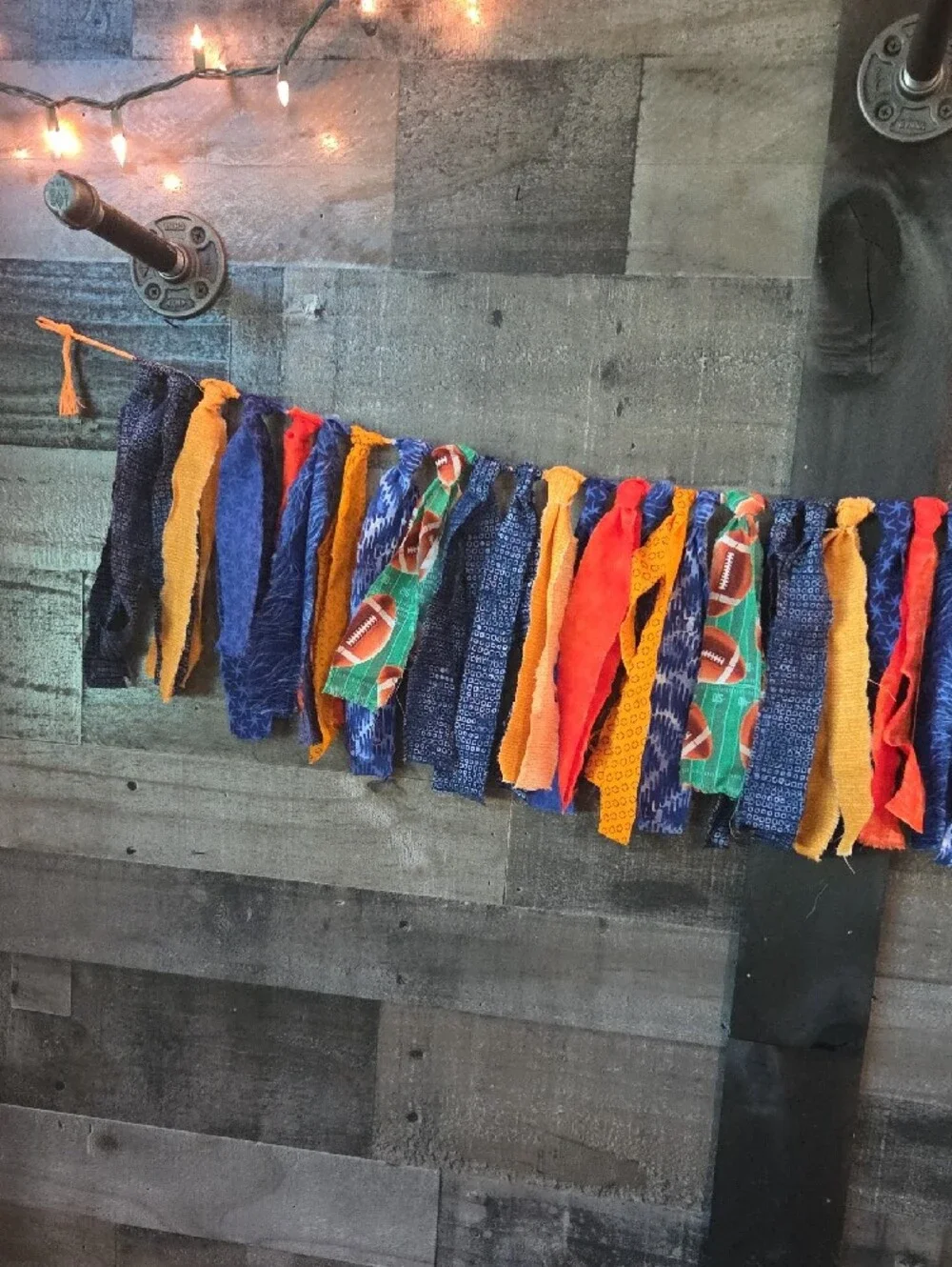 Handmade Boho Chic Rag Garland Football Party Decor